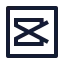 Capcutrectangle icon with stroke sharp style