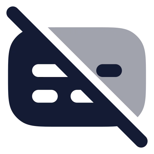 Captions Off Icon in Bulk Rounded style