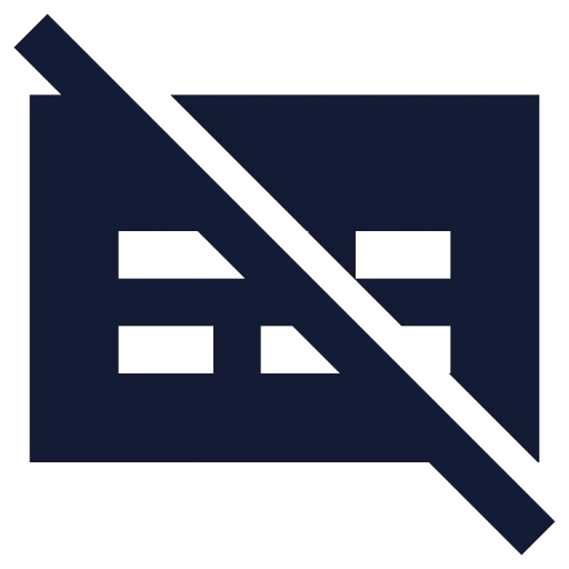 Captions Off Icon in Solid Sharp style
