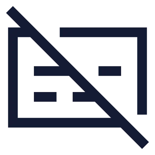 Captions Off Icon in Stroke Sharp style