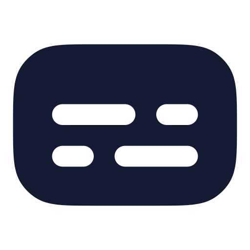 Captions Icon in Solid Rounded style