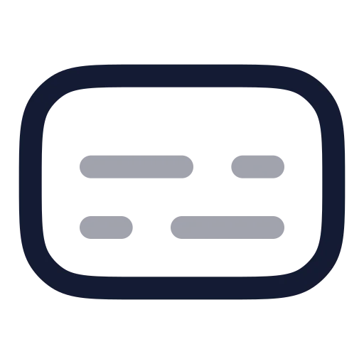 Captions Icon in Twotone Rounded style