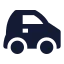 Car icon with solid sharp style