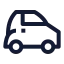 Car icon with stroke sharp style