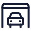 Carparking icon with stroke rounded style