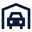 Carparking icon with solid sharp style