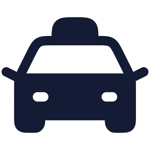 Car Taxi Front Icon in Solid Rounded style