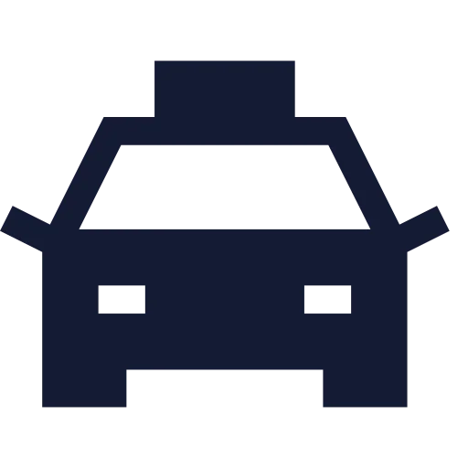 Car Taxi Front Icon in Solid Sharp style