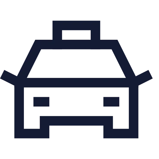Car Taxi Front Icon in Stroke Sharp style