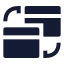 Cardexchange icon with solid sharp style