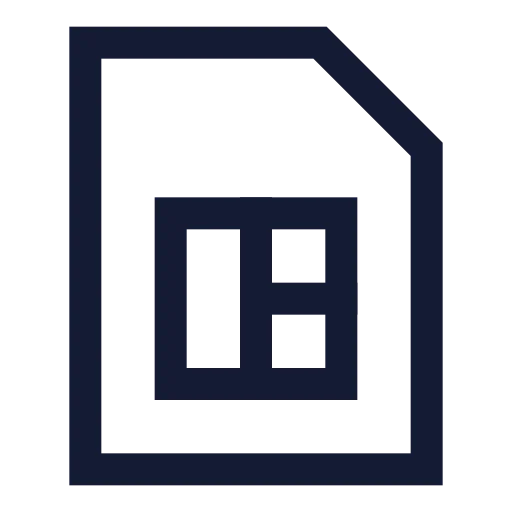 Card Sim Icon in Stroke Sharp style