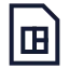 Cardsim icon with stroke sharp style