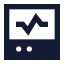 Cardiogram icon with solid sharp style