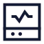 Cardiogram icon with stroke sharp style