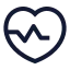 Cardiogram icon with stroke sharp style