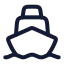 Cargoship icon with stroke rounded style