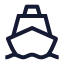 Cargoship icon with stroke sharp style