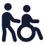 Caring icon with solid rounded style