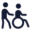 Caring icon with stroke rounded style