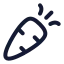 Carrot icon with stroke rounded style