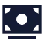 Cash icon with solid sharp style