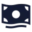 Cash icon with solid sharp style