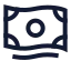 Cash icon with stroke sharp style