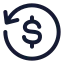 Cashback icon with stroke rounded style