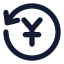 Cashbackyen icon with solid rounded style