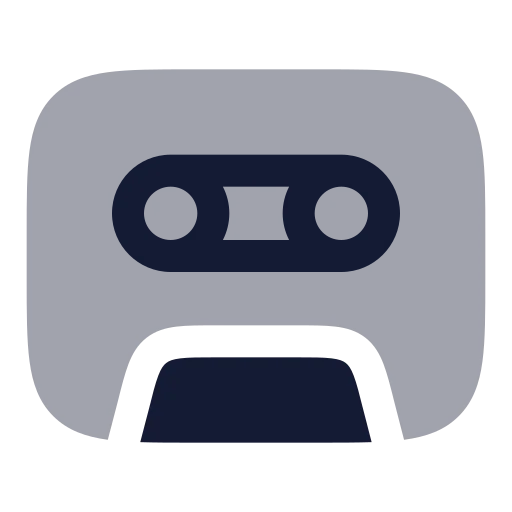 Cassette Tape Icon in Bulk Rounded style