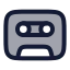 Cassettetape icon with duotone rounded style