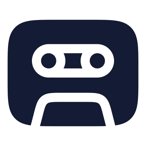 Cassette Tape Icon in Solid Rounded style