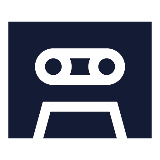 Cassette Tape Icon in Solid Sharp style
