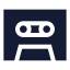 Cassettetape icon with solid sharp style