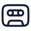 Cassettetape icon with stroke rounded style