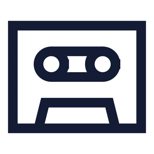 Cassette Tape Icon in Stroke Sharp style
