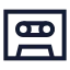 Cassettetape icon with stroke sharp style