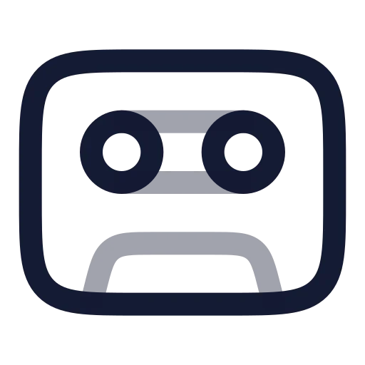 Cassette Tape Icon in Twotone Rounded style