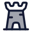Castle icon with duotone rounded style