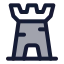 Castle icon with duotone standard style
