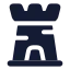 Castle icon with solid rounded style