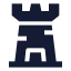 Castle icon with solid sharp style