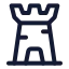 Castle icon with stroke standard style