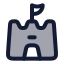 Castle icon with duotone rounded style