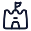 Castle icon with stroke rounded style