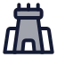 Castle icon with duotone standard style
