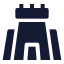 Castle icon with solid sharp style