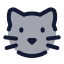 Cat icon with duotone rounded style
