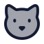 Cat icon with duotone rounded style