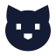 Cat icon with solid sharp style